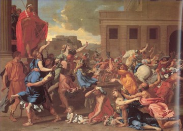 L’Enlèvement des Sabines Femmes classique peintre Nicolas Poussin Peinture à l'huile